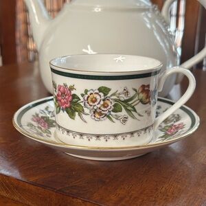 🌸 Spode Vintage Tapestry Fine Bone China Teacup & Saucer | Made in England